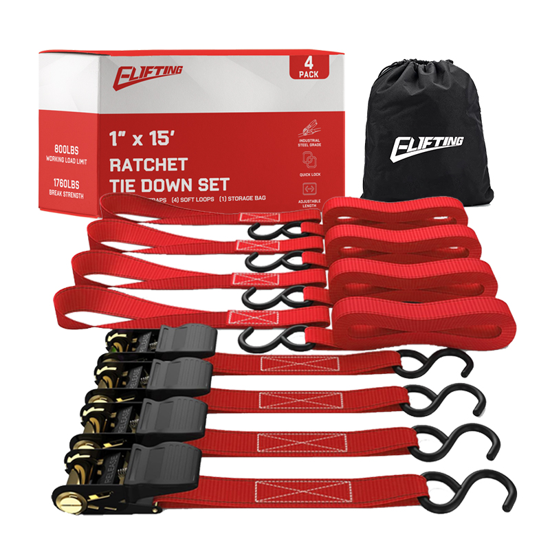 Conjunto de amarração de catraca de 1 ″ x 15 ″ （4-PACK)