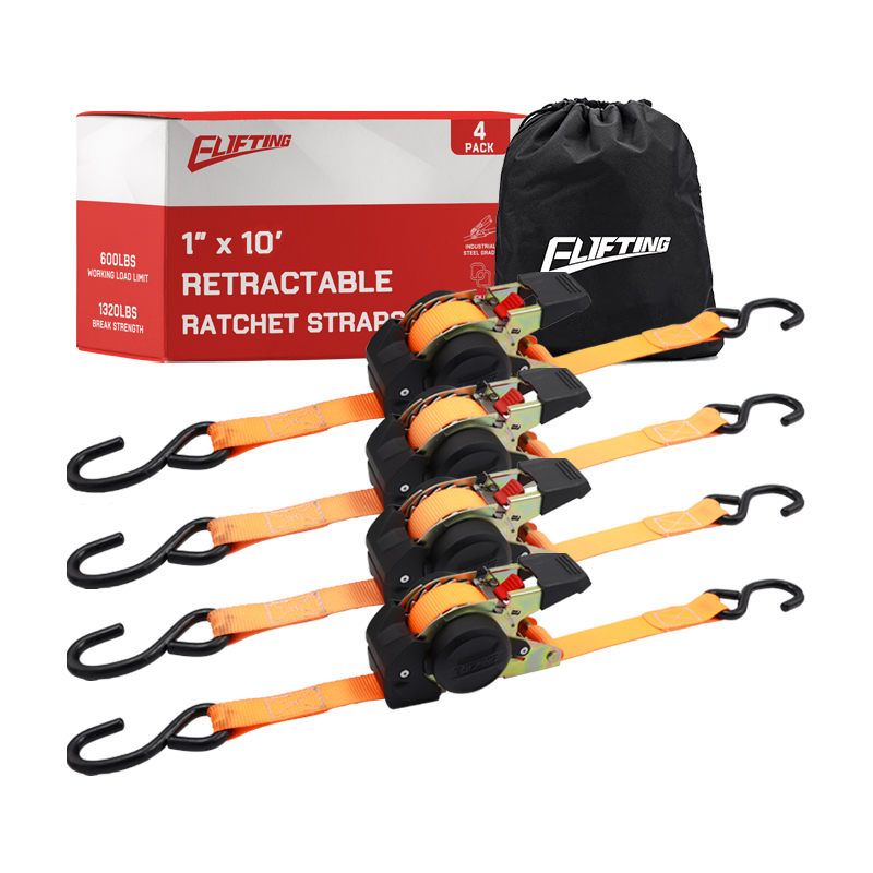 Elifting 1 "x 10" Automático Ratchet Amarra as tiras (4 pacote) para proteger a carga